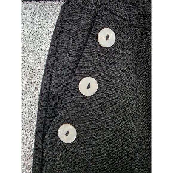 Joie Womens Black Button-Detail Linen Blend Pants XL - Picture 4 of 7